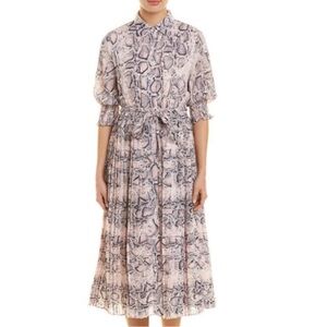 GRACIA pink animal print midi dress